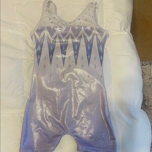 Kids Sparkly Purple One Piece Gymnastics Leotard
